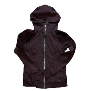 Lululemon Scuba Hoodie Cotton Velvet Roses size  6 Deep Purple